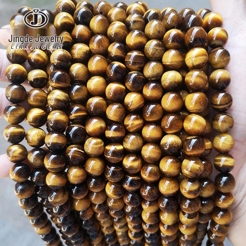 Jingde Jewelry Tiger Eye Yellow Round Beads for DIY Accessories