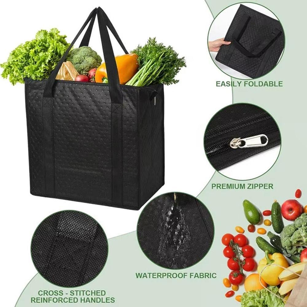 Reusable Insulated Grocery Bag Keep Cool/Warm Tin Foil Handbag Thermal Cooler Bag  Shopping