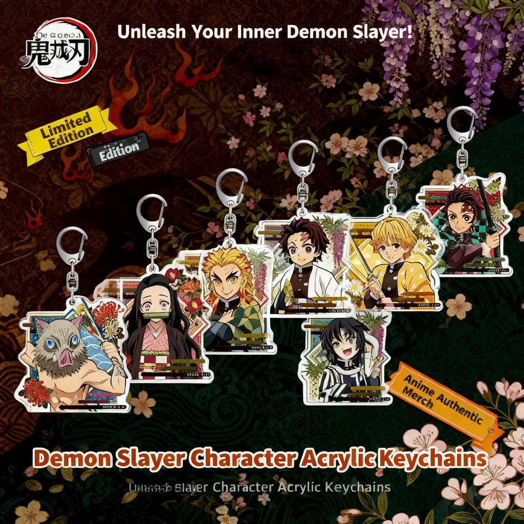 Demon Slayer Durable Keychain Acrylic Anime Cartoon Accessory Tanjiro Nezuko Pendant Charm Bulk Now Available Beautiful Design