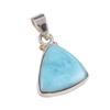 Natural Republic Larimar Gemstone 925 Solid Sterling Silver Pendant 1.25'' w2A84