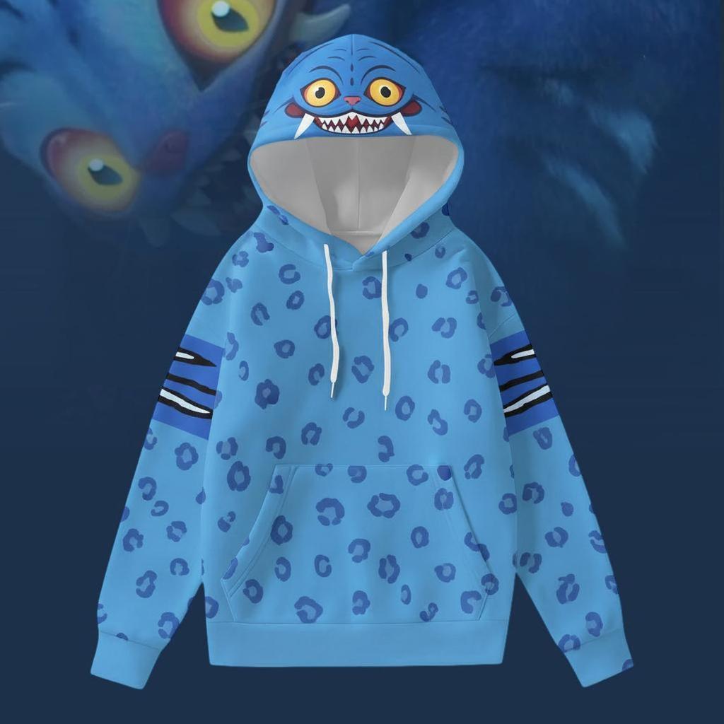 Women's Derpy Printed Hoodie for Autumn Winter KPop Demon Hunters Inspired Cozy Pullover for Daily Wear & Street Style Outings