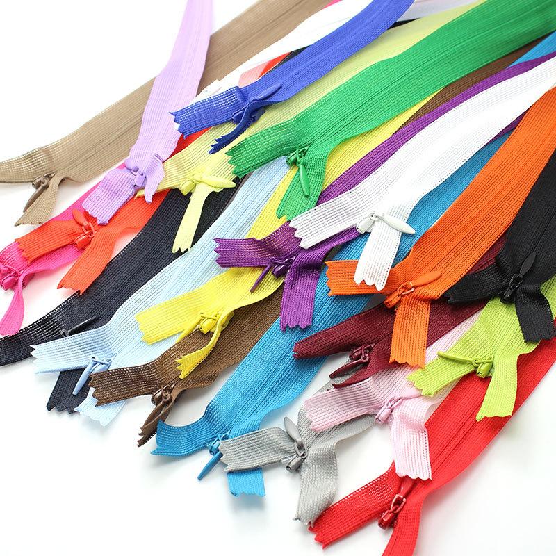 No. 3 Color Invisible Zipper 25Cm Knitted Edge Women'S Clothes Pocket Skirt Zipper Zipper 20 Colors Optional