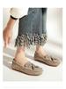 2025 Damen Echtleder Quasten Rutschfeste Slipper – Lässige Slip-on Umstandsschuhe