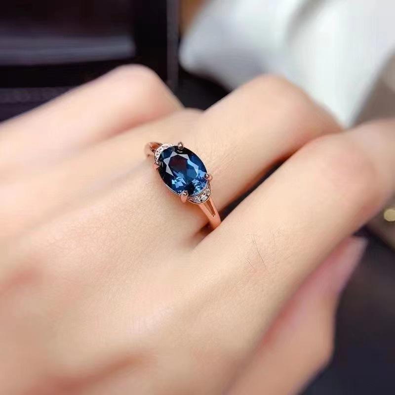 

Kinel Hot Grey Big Oval Wedding Rings For Women Trend Rose Gold Color With Natural Zircon High Quality Daily Fine Jewelry resizable розового золота