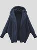 Cappotto da donna in peluche a tinta unita con cappuccio - Maniche lunghe vestibilità ampia per autunno e inverno