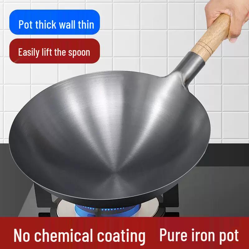 HDST Traditional Heavy-Duty Carbon Steel Stir-Fry Wok