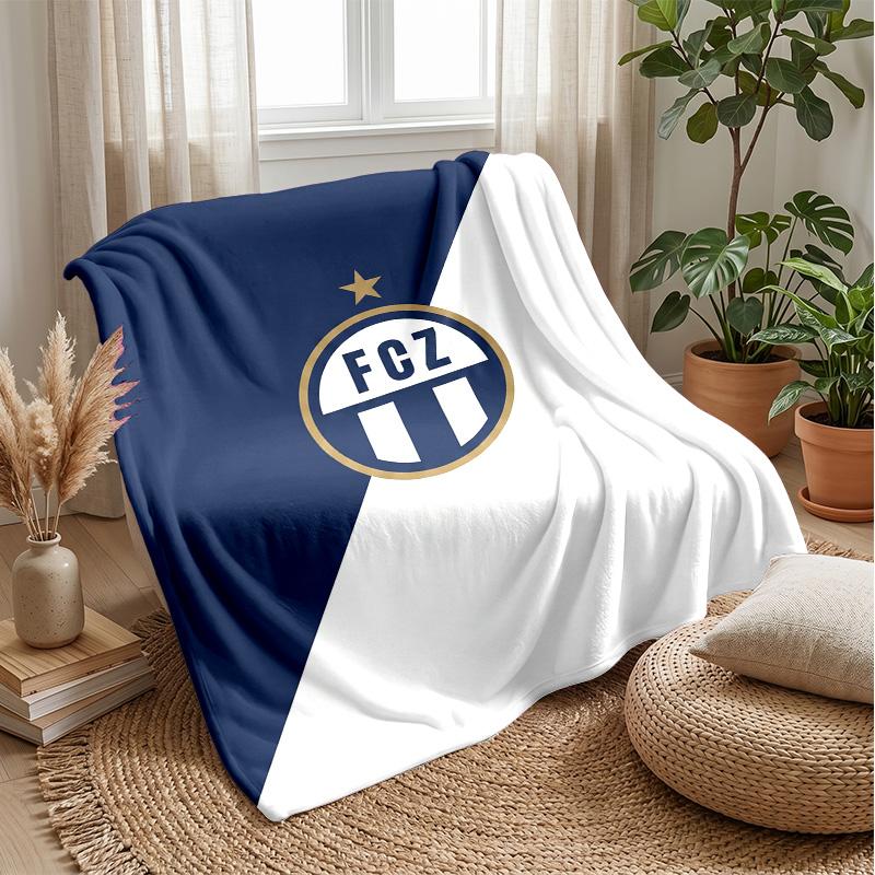 FC Zürich Morbida Coperta in Pile di Flanella Leggera Accogliente Calda Coperta da Lancio per Divano Letto Arredamento per la Casa