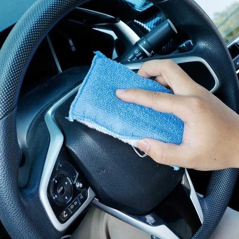 Car Cleaning Sponge Block Car Body Dashboards Imitation Wool Fiber Double-side Cleaning Sponge Car Cleaning Maintenance Tools