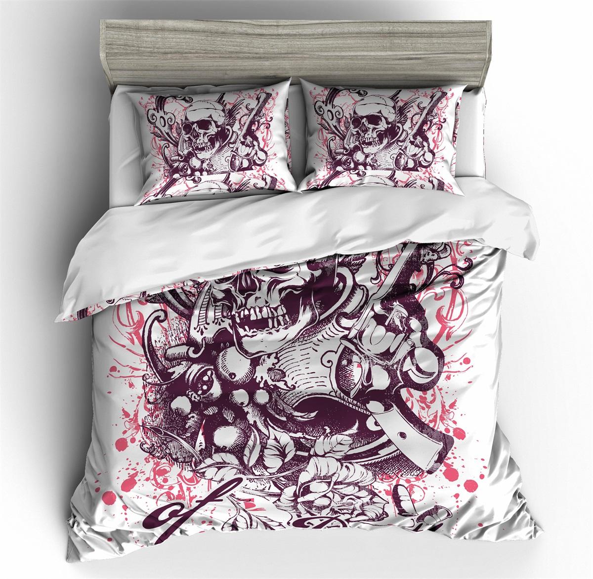 

Комплект постельного белья с 3D черепом, постельное белье, чехол и наволочка, 2/3, декоративный моющийся и быстросохнущий комплект постельного белья для Хэллоуина Baby 100x135cm