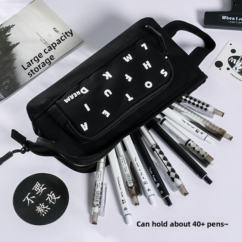 Basic Pencil Case With Large Openings For Stationery Storage And Organization For Students And Adults
