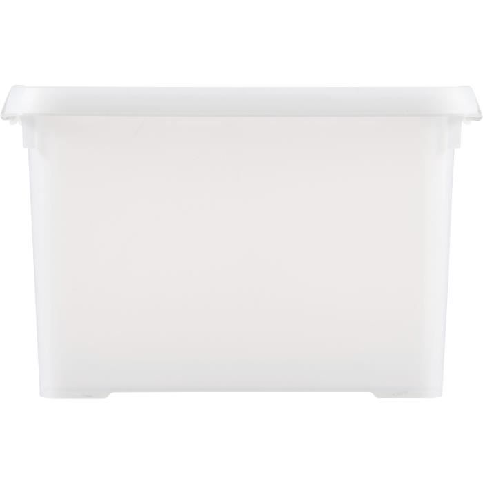 Curver | handy plus 20l clips blanc - 100% recycle, rangement, milky, 40 x 29 x 26 cm
