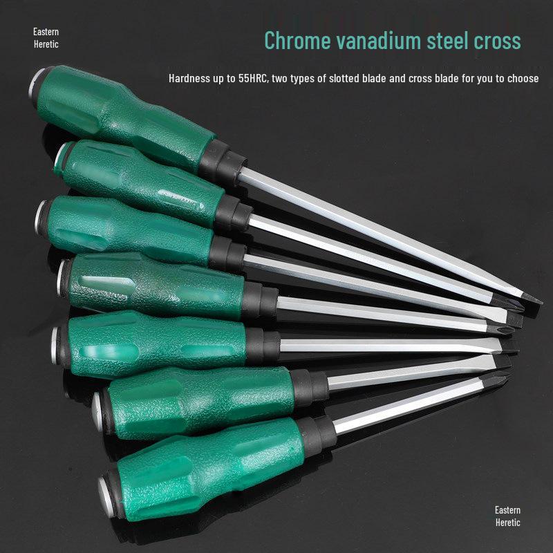Industrial-Grade Magnetic Phillips & Flathead Screwdriver with Through-Hole Design