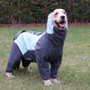 Full Coverage Dog Raincoat Medium To Large Breeds - Waterproof Hooded Coat With Tail Cover Blue Purple