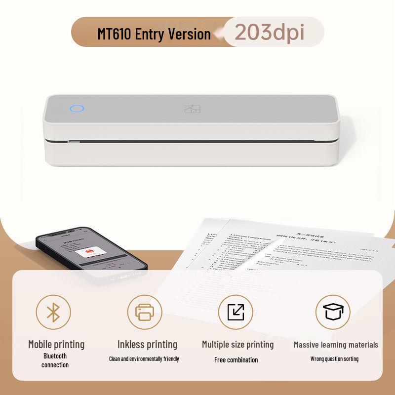 MT610 Wireless Portable Thermal Printer for Home and Study