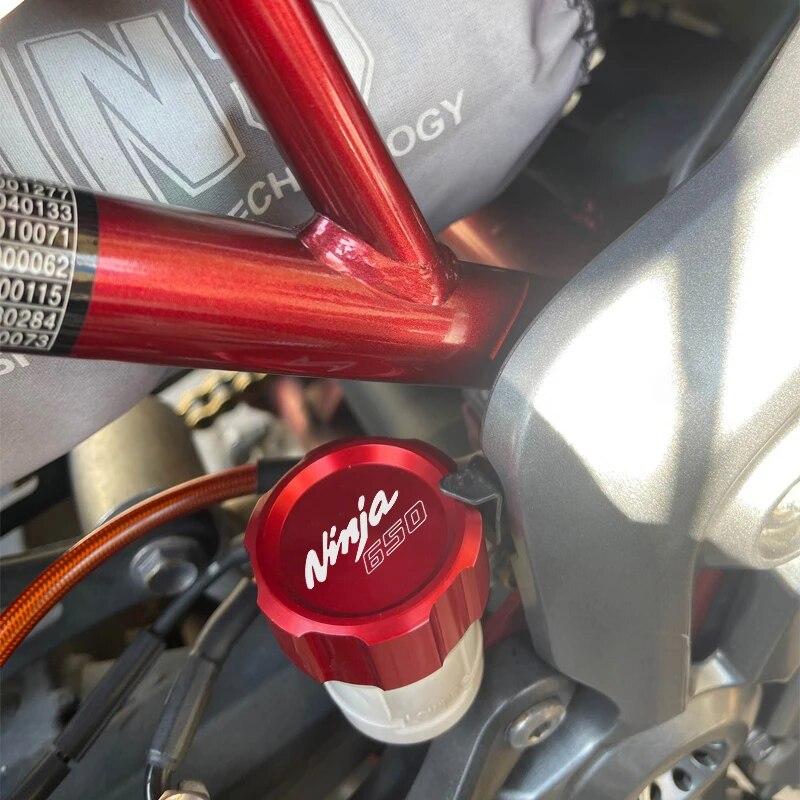 For Kawasaki NINJA 650 NIINJA650 -2023 Accessories Motorcycle Front & Rear Brake Fluid Reservoir Cover Engine Oil Filler Cap