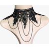4pcs/set Gothic Punk Dark Style Black Color Teardrop Pendant Lace Bracelet Ring Set Women's Personalized Holiday Jewelry Gift