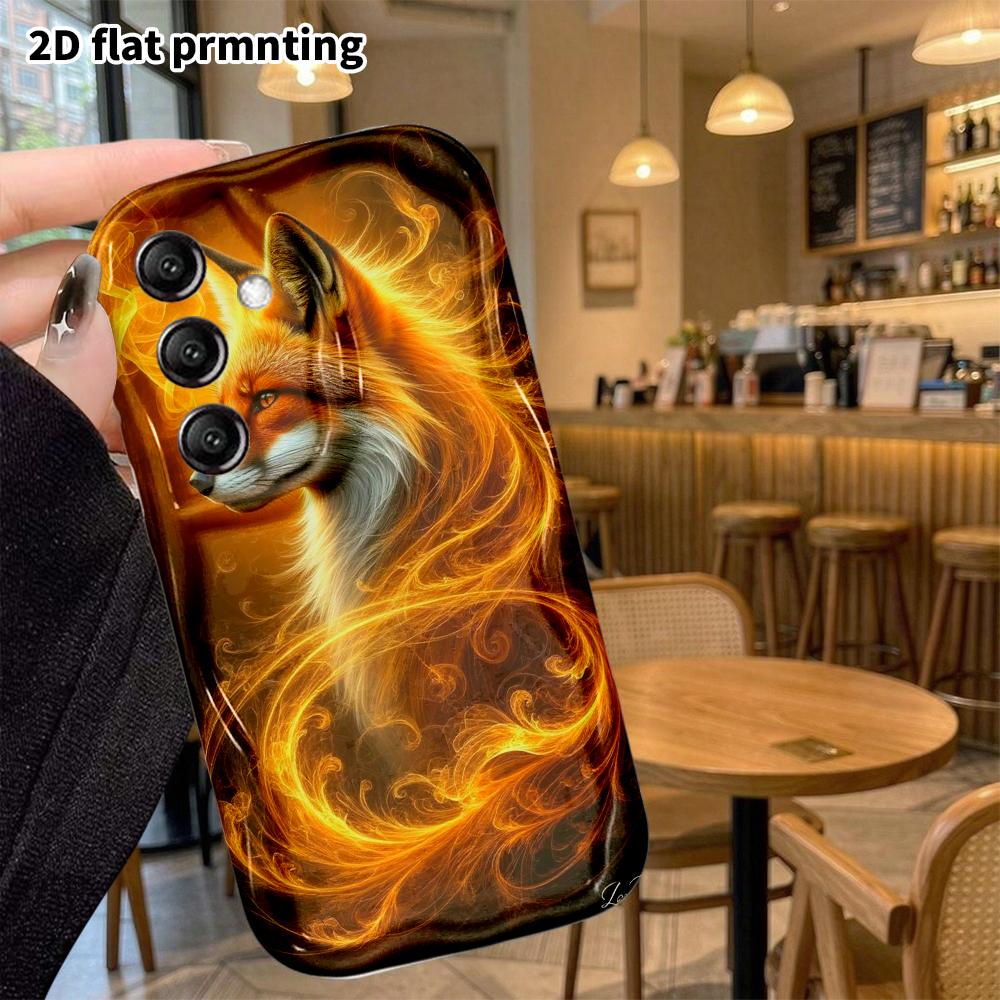 Phone Case: 2D Flat Samsung Galaxy A34 A35 M05 M06 S20 S22 S21 FE Plus 5G Protective Case, Flame Spirit Fox, Christmas and Halloween Gift