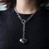 Fashion Stainless Steel Heart Pendant Necklace Stainless Steel Romantic Lover Men Couple Personality Necklace Jewelry