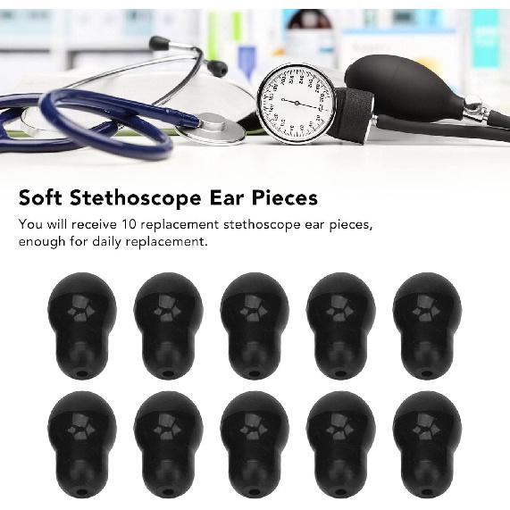 10pcs Stethoscope Ear Tips Universal Replacement 2.5mm Silicone Stethoscope Earplugs for 5mm Ear Hooks