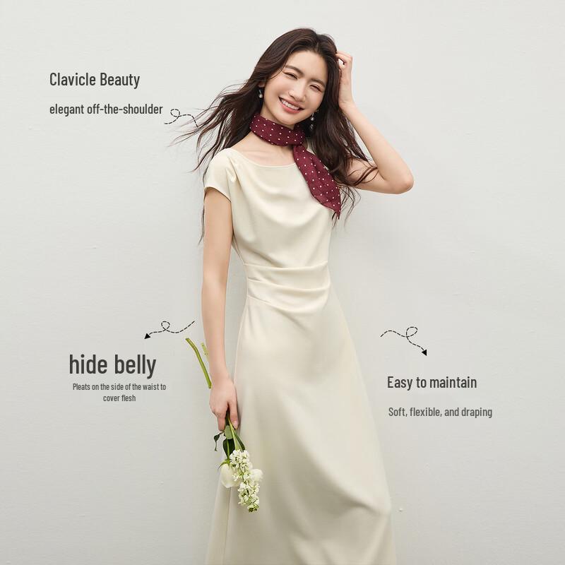 Elegant Off-Shoulder A-Line Midi Dress