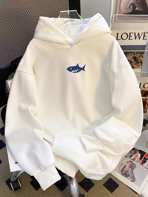 Męska i Damska Bluzka Plus Size z Nadrukiem, Luźna Casualowa, Miękka, Wygodna i Oddychająca, Luźna Bluza z Kapturem do Sportów Outdoorowych