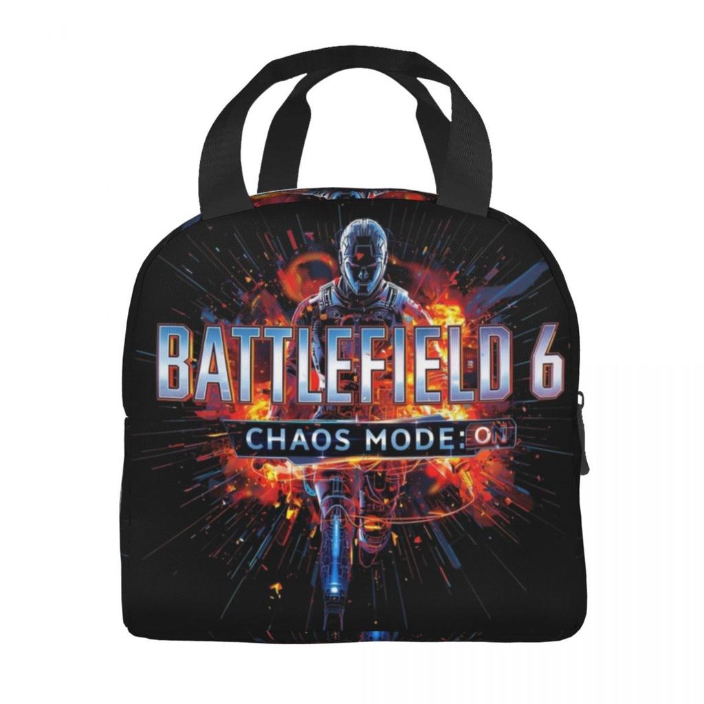 Battlefield 6 Funny Games Merch Insulated Lunch Bag For School Food Storage Bag Portable Thermal Cooler Lunch Box