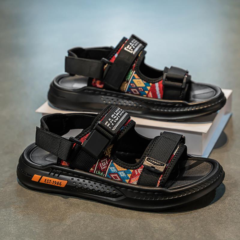 

Fashion Outdoor Walking Sandals Men Beach Shoes Sandalias Fashion New Men Slippers Summer Men Sandals Open Toe Flat Mens Casual Shoes 44 чёрный