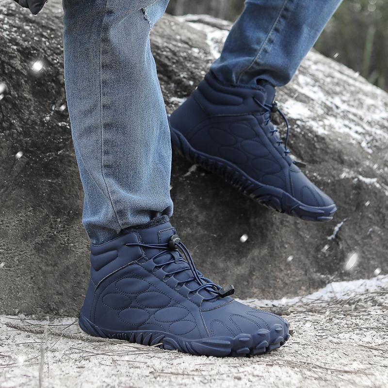 Fashion Winter Booties Men Snow Bare Foot Casual Shoes Outdoor Work Shoes Ladies Warm Fur Men Ankle Shoes Snow Boots
