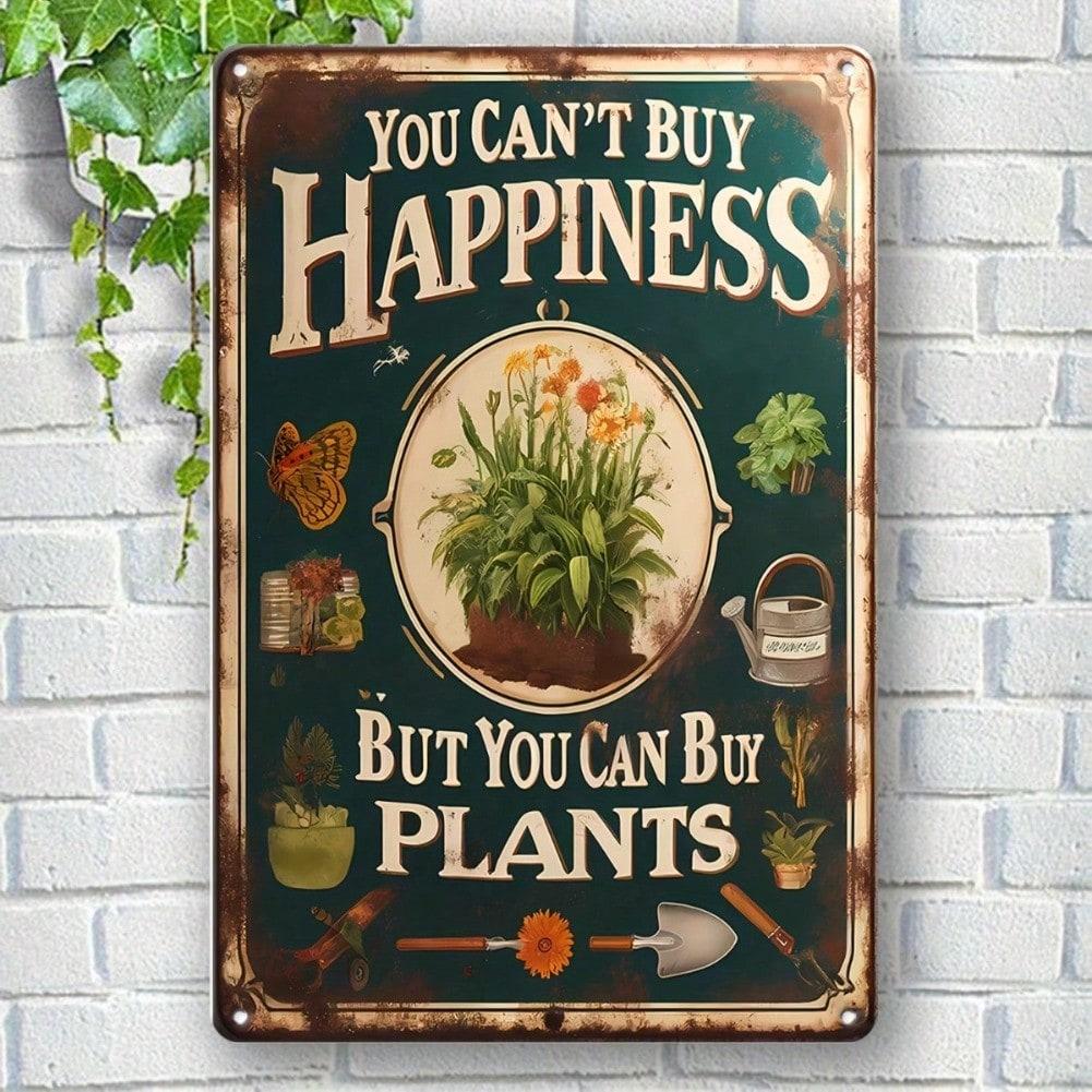 Vintage Metal Sign Plants Quote Wall Decor for Home Garden Cafe Gift