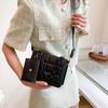 Elegance Leisure Simple Handbag Fashion 2025 New Trend Solid Color Single Shoulder Thick Chain Small Square Bag