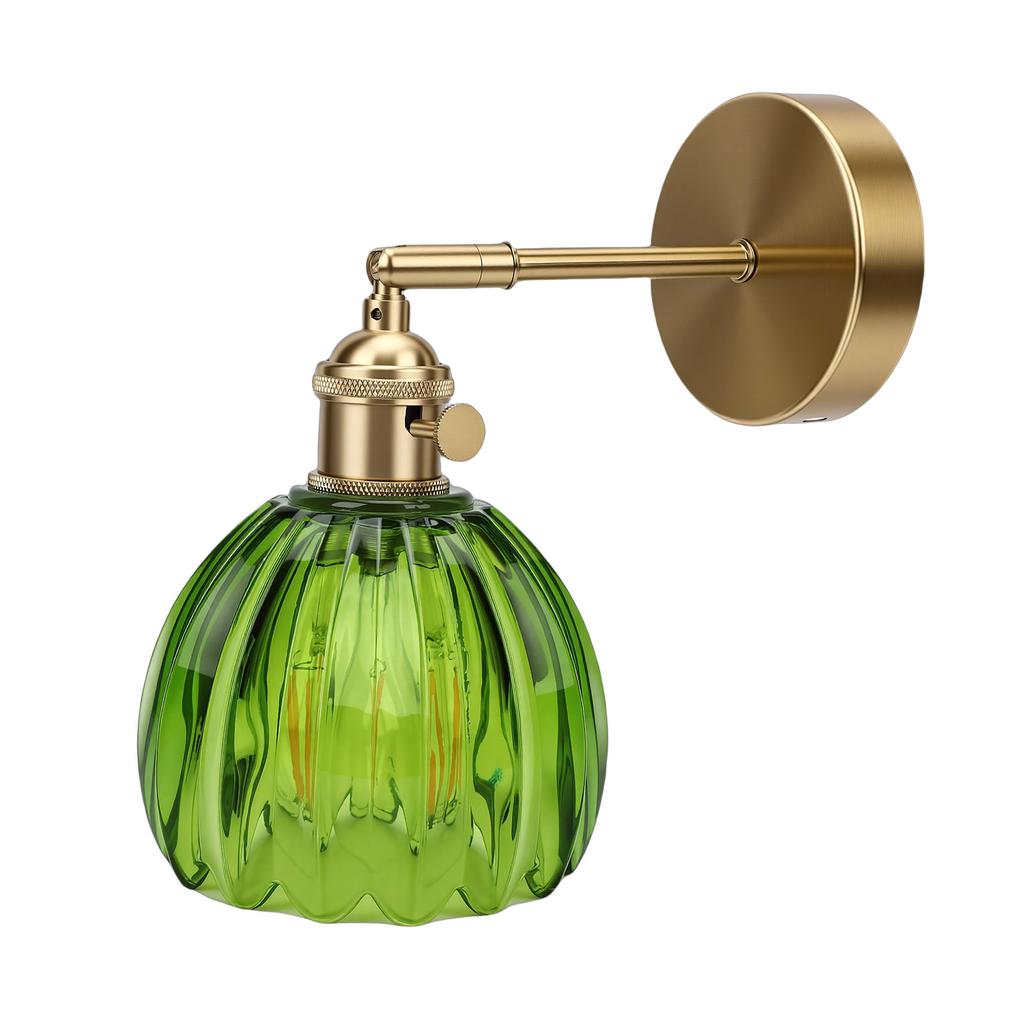 Wall Sconce Glass Lampshade Minimalist Aluminum Alloy Vintage Wall Lamp for Cafe Bedroom Restaurant