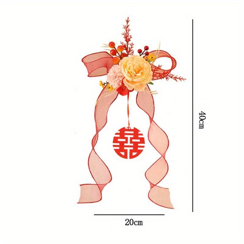 1 Pair of Wedding Auspicious Curtains Simulated Flower Ties New Bedroom Living Room Decoration