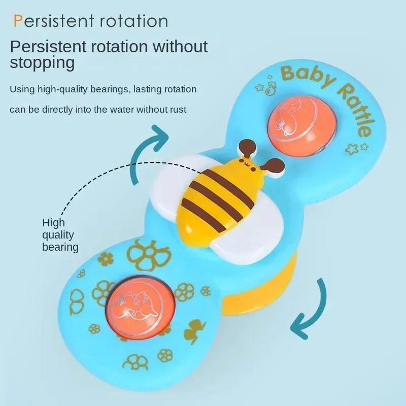 Suction Cup Spinner Toys 3Pcs Windmill Cartoon Animal Hand Spinning Toys Sensory Toys For Baby Toddlers Birthday Gift Bath Toys