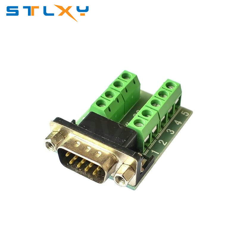 D-Sub 9pin Solderless Connectors DB9 RS232 Serial To Terminal Female Male Adapter Connector Breakout Board