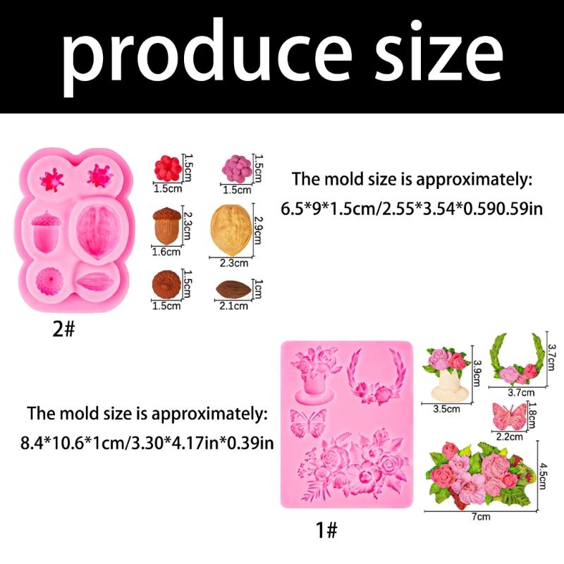 Flowers Silicone Moulds Cake Molds DIY Nut Pinecone Baking Molds Epoxy Resin Molds Fondant Molds Chocolate Molds