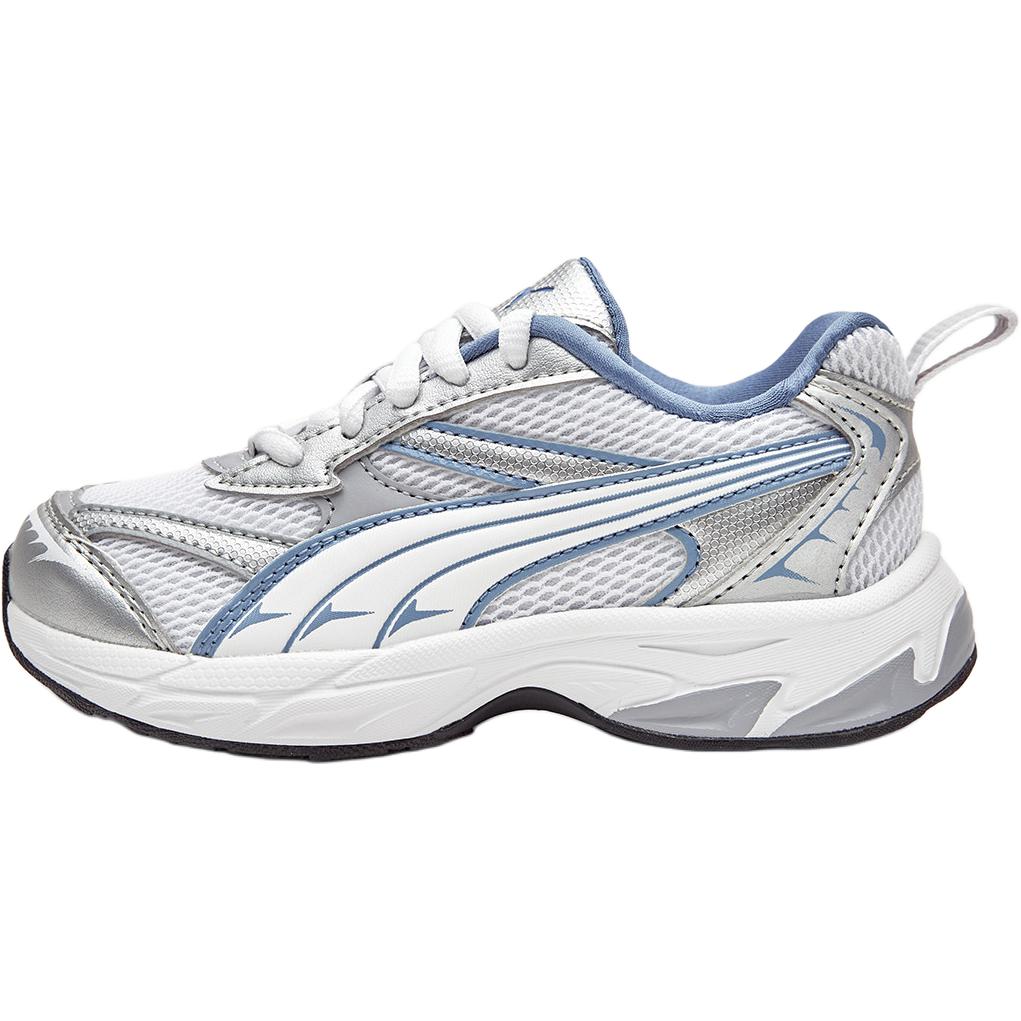 PUMA Comfortable Versatile Durable Low-Top Casual Shoes Kids sneaker Silver White 393793-07
