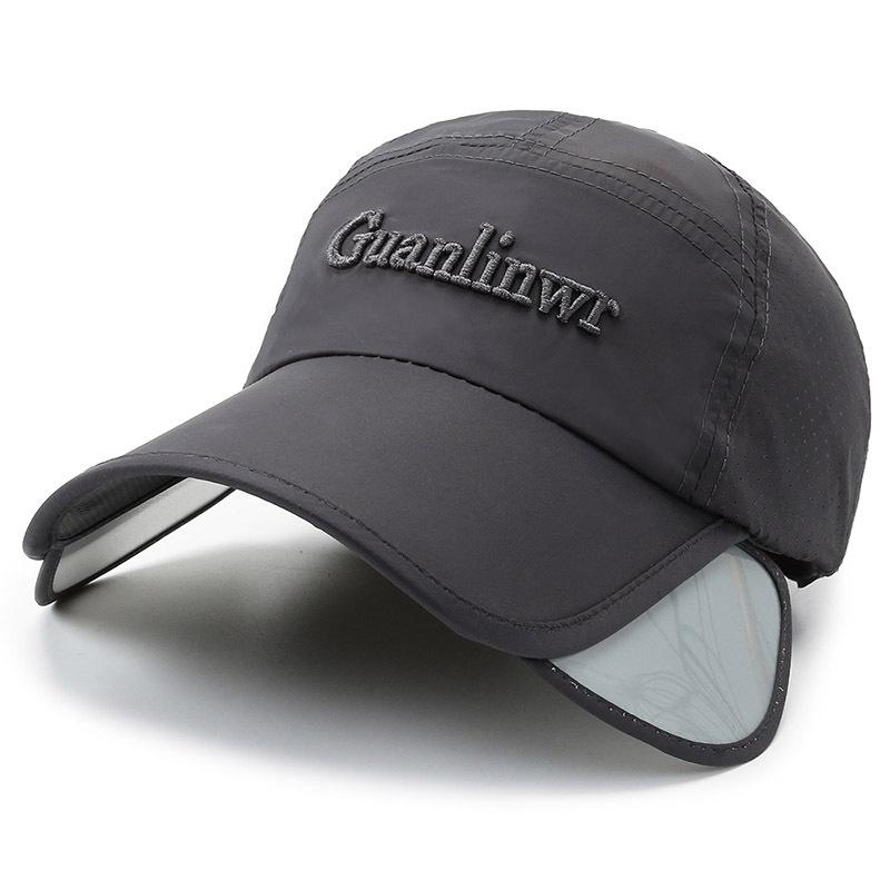 Retractable Extended Brim Hat Men's Summer Breathable Fishing Cap Men's Shade Fishing Sun Protection Baseball Cap