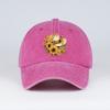 Sunflower Straw Hat Print Baseball Cap Men Women Vintage Washed Cotton Adjustable Dad Hat Summer Floral Sun Hat