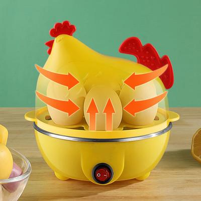 Elektrischer Eierkocher Hühnerförmiger Eierdampfer Große Kapazität Automatisch Steckerfertig Haushalts-Eierdampfer Kocher