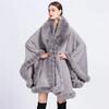 Cape en Fourrure Femme Vêtements d'Hiver Ponchos Épais et Chauds Châle Shawl Manteau Cardigan Longs Amples Manteaux