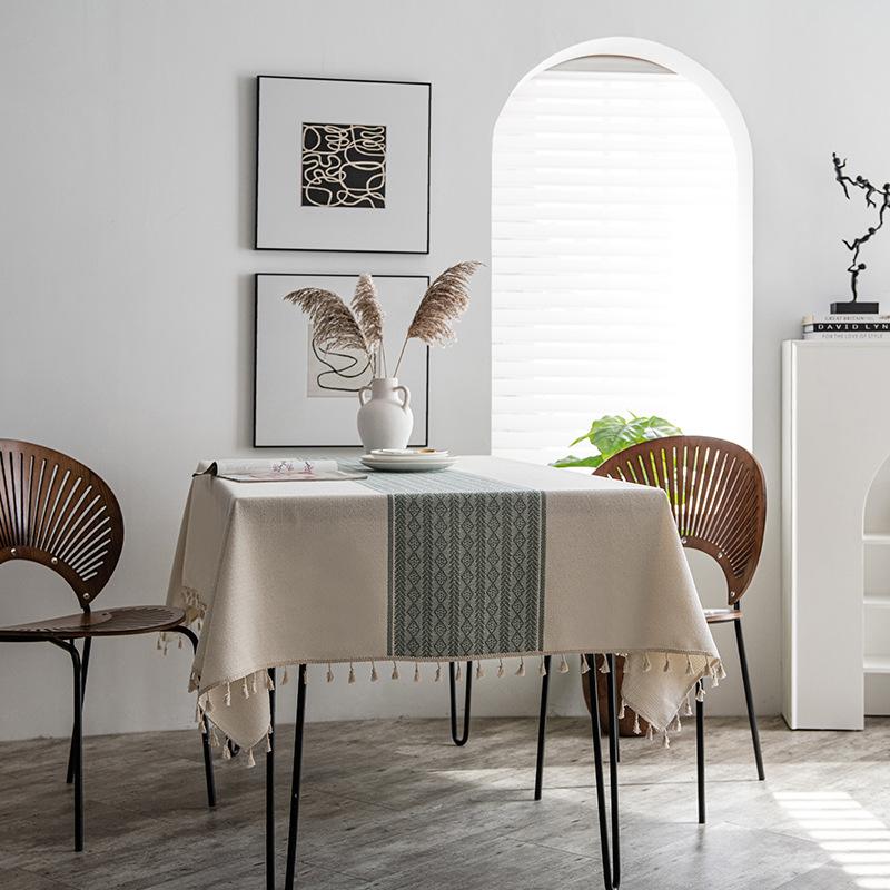 

Жаккардовая цветная пэчворк скатерть с кисточками геометрический квадратный универсальный противоскользящий коврик для стола украшение для рабочего стола пылезащитный чехол для стола 90x90cm