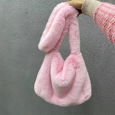 Faux Fur Tote Bag for Women Winter Plush Shoulder Bag Fuzzy Messenger Bag Female Soft Fluffy Handbags Shopper Bucket Hobo Bag MIT
