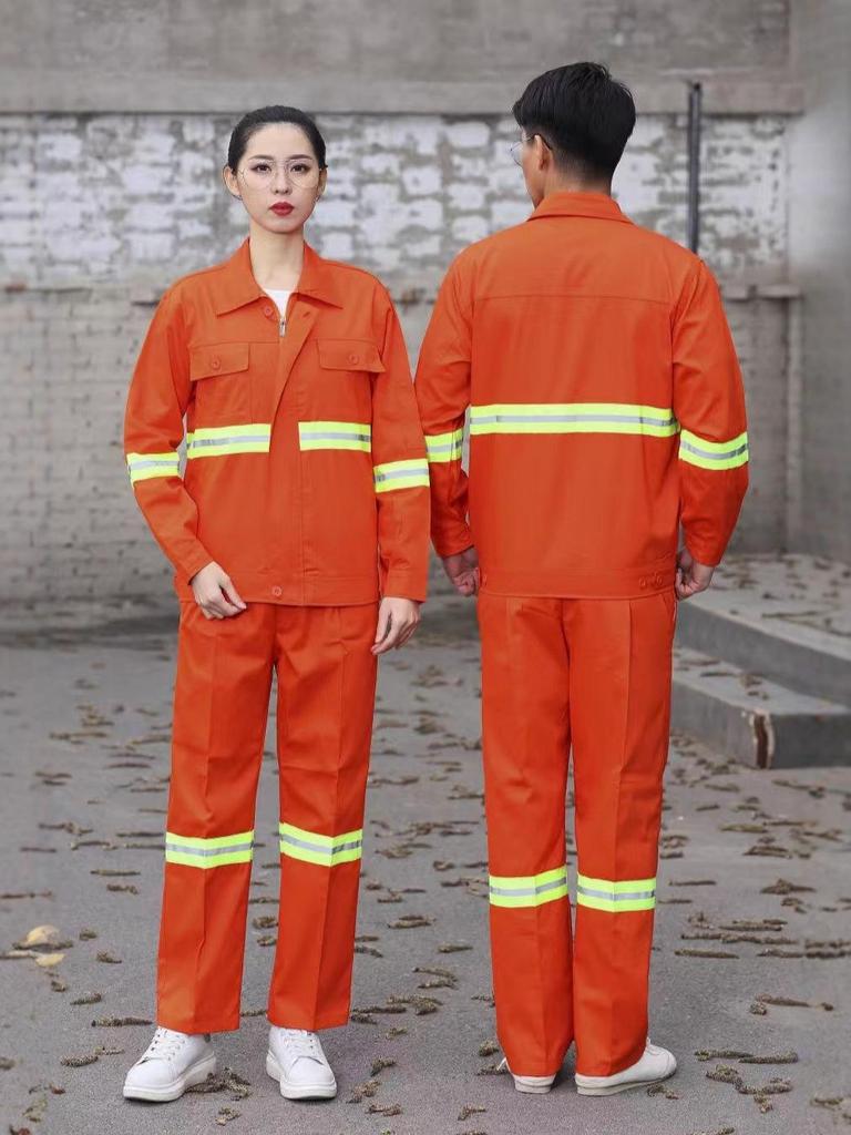 Reflective Workwear Set: Spring & Autumn, Summer Sanitation, Road Construction, Wear-resistant, Thin Long-sleeved Uniform