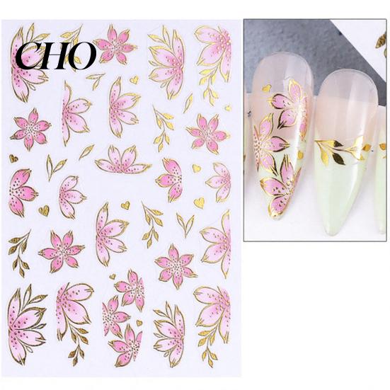 Self-adhesive Nail Decals Floral Art Stickers Spring Summer Flower Pattern Women Adhesive Manicure Decoration Home Salon DIY Supplies Peel Stick