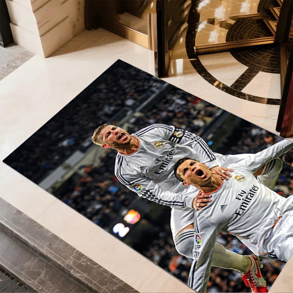 Cristiano Ronaldo Soccer Action Floor Mat Suitable for Dormitory Dining Room Living Rooms Study Room Anti-slip Rug Office Home Decor Best for Christma