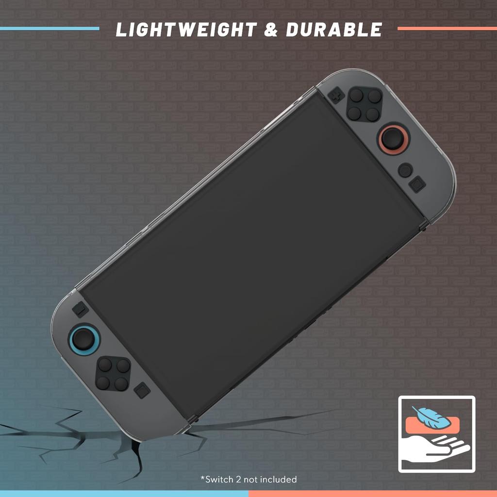 Hyperkin Klare Schutzhülle für Nintendo Switch 2 Slim Transparent Stoßfest Weiche Hülle Hyperkin Schutzzubehör Design, Hülle, Stoßabsorbierend,