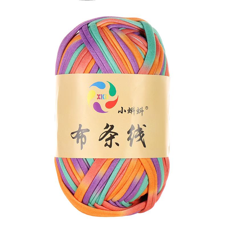 Needlework Knitting Crochet Yarn Printed Fabric Strips Line Colorful Segment Dyed Fabric Strips Line Handmade Diy Knitting Yarn Ball