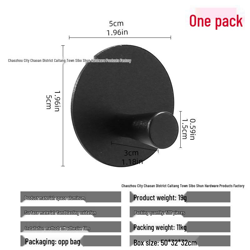 Seamless Metal Space Aluminum Hook for Bathroom & Kitchen