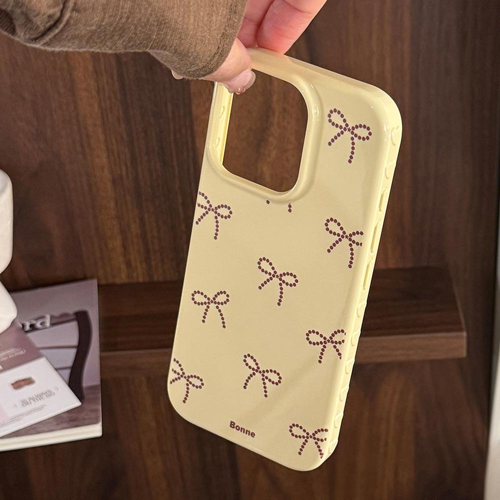 

Gilt Polka Dot Bow Holder for Apple 17 Mobile Phone Case for IPhone 16 Promax for 14 Personality 16 All Inclusive 12/12pro