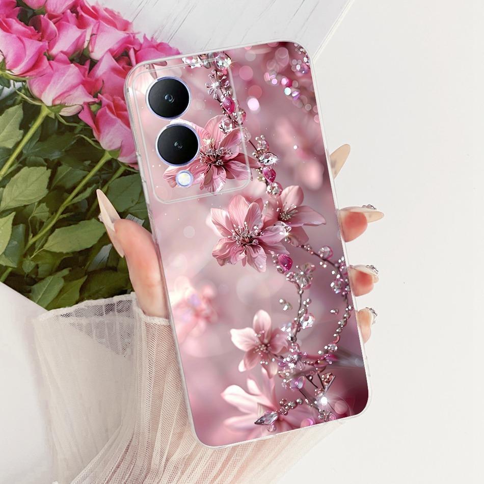 For Vivo Y17s Cute Flower Butterfly Cat Painted Case For Vivo Y17s Y 17S V2310 Soft Silicone TPU Phone Cases